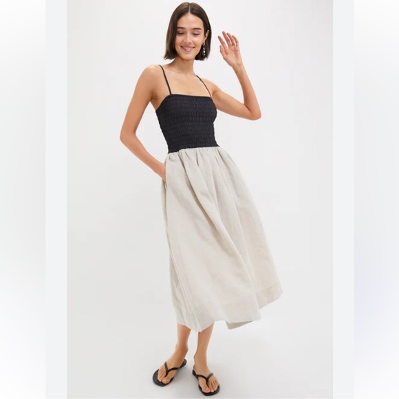Ciao Lucia Dresses & Skirts - CIAO LUCIA OATMEAL COTTON LINEN MIDI DRESS NWT MSRP$365 Size Small